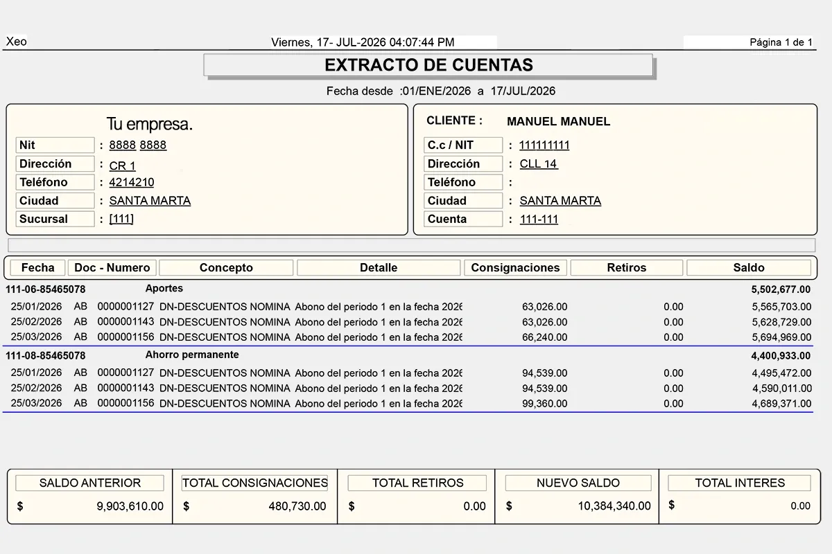 XEO Interfaz Software